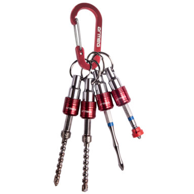 Armeg Twister 4pc Drill & Driver Bit Set - Inc Carabiner