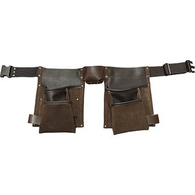 Deluxe Leather Tool Belt Pouch - Personalised - 8 Pockets