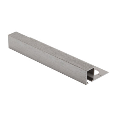 Genesis Brushed Chrome Tile Trim 10mm - Aluminium Square 2.5m