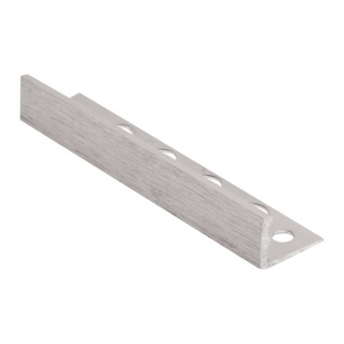 Genesis Brushed Chrome Tile Trim 8mm - Aluminium Straight 2.5m