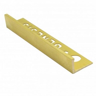 Genesis Natural Solid Brass Tile Trim 10mm - Straight 2.7m