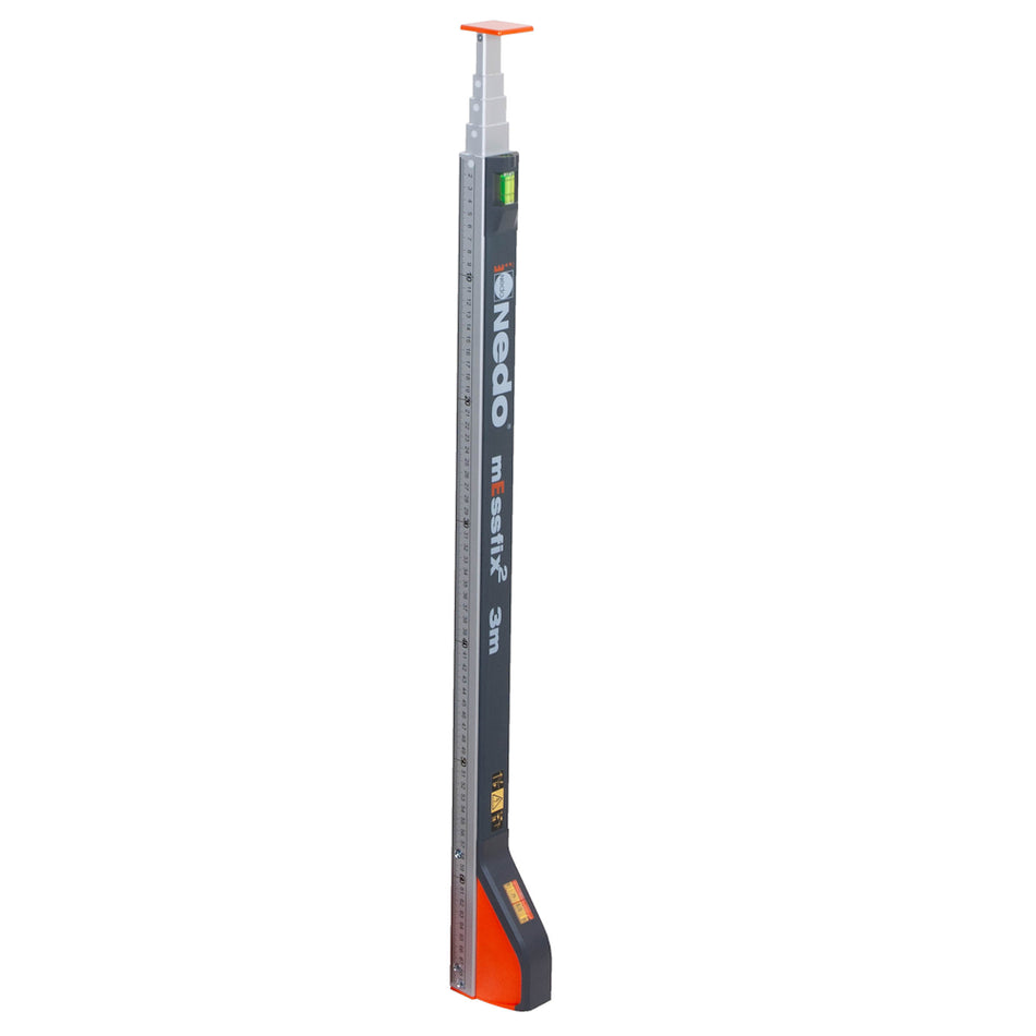 Nedo mEssfix 2 - 3m With Case - Telescopic Measuring Rod