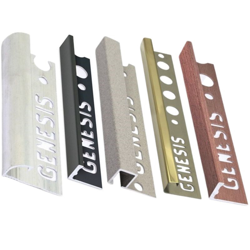 Genesis Tile Trim - Aluminium - All Colours, Sizes & Shapes