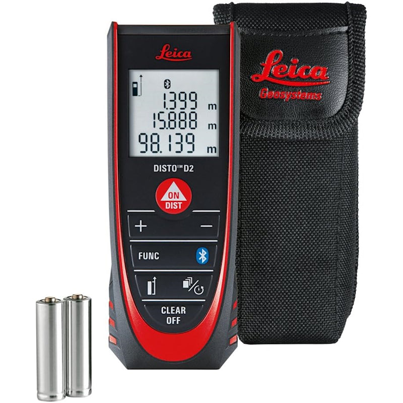 Leica Disto D2 BT - Bluetooth Laser Measurer (100m Range)