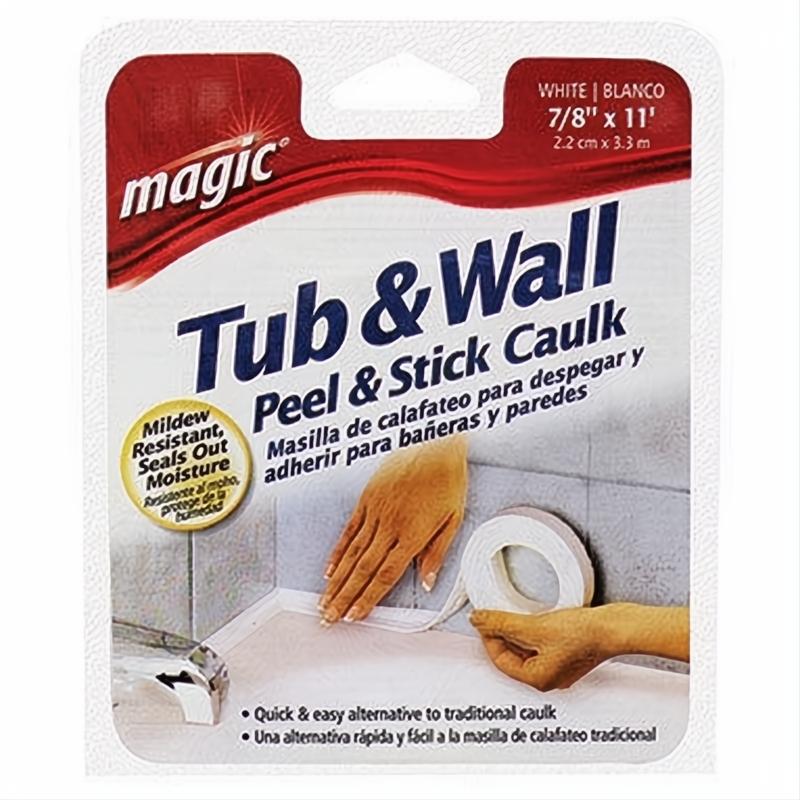 Magic Tub & Wall (White) - Peel & Stick Caulk - Bathroom Sealer Trim
