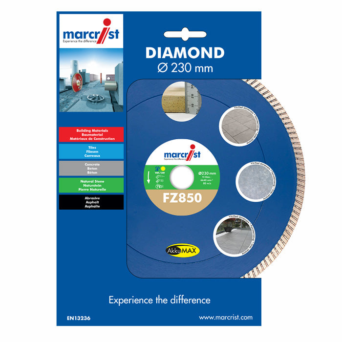 Marcrist FZ850 230mm Diamond Blade (22mm Bore for Angle Grinders)