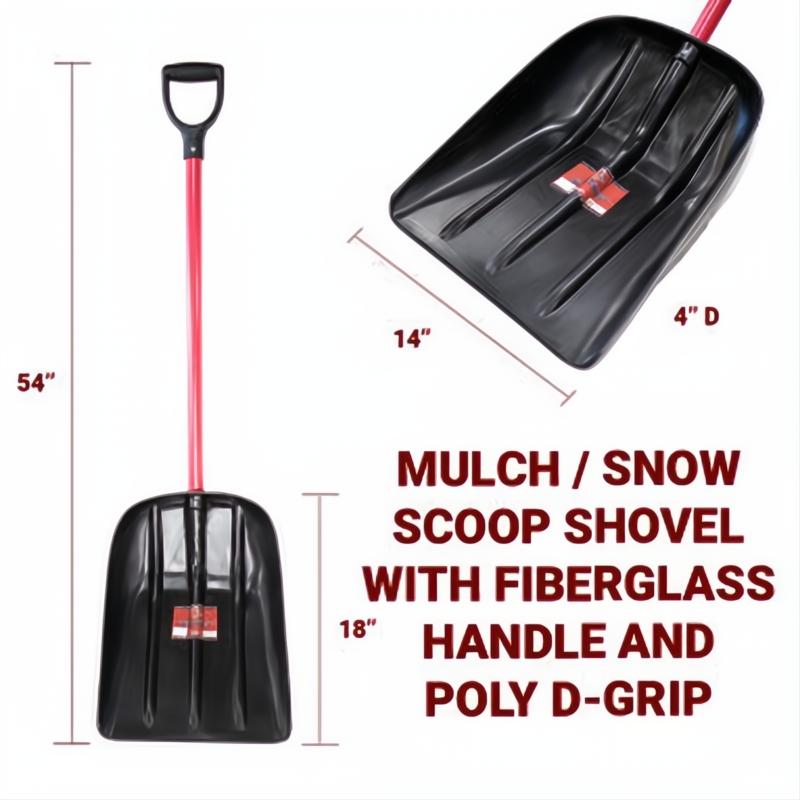 Heavy-Duty Snow Shovel - XL Scoop - Long Fibreglass Handle