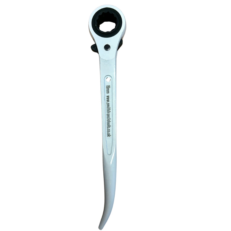 Priory White Ratchet Podger Spanner Reversible 19mm/21mm