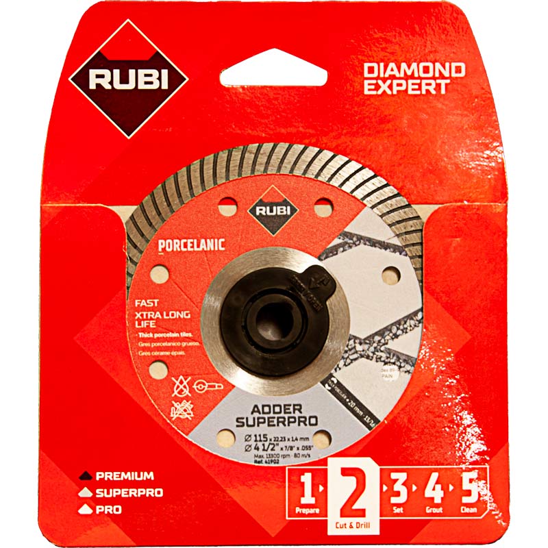 Rubi Adder Blade 115mm - For 20mm Thick Porcelain - Super Pro EXT