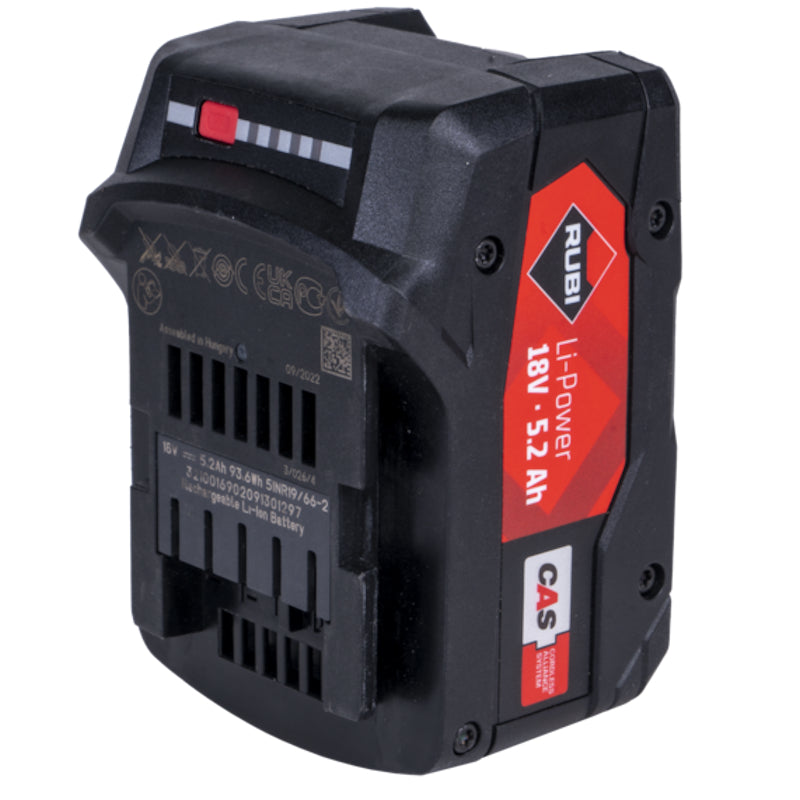 Rubi CAS 18v Battery 5.2Ah - For Rubimix E-10 CAS Mixer – Buy Brand Tools