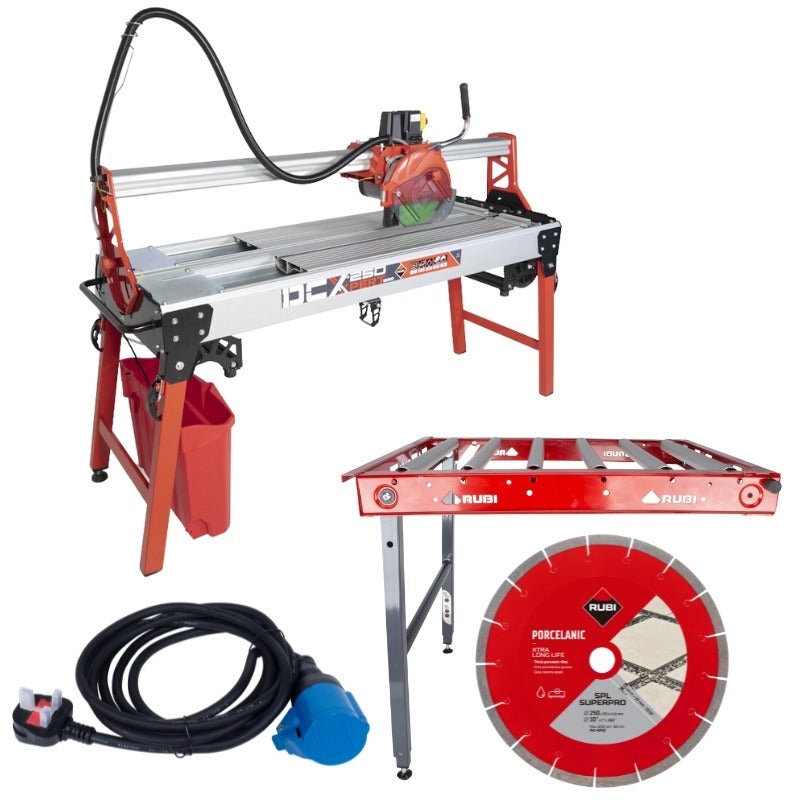 Rubi DCX-250 1550 Xpert Wet Electric Tile Saw Bundle (230v)