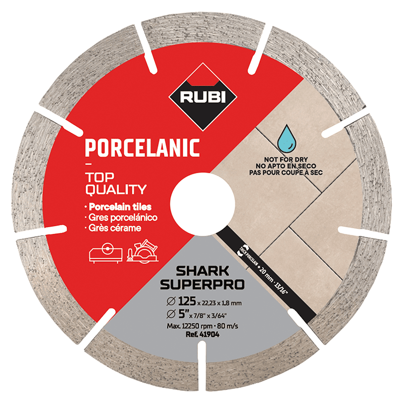 Rubi Shark Superpro Blade 125mm - Wet Cut 20mm Porcelain