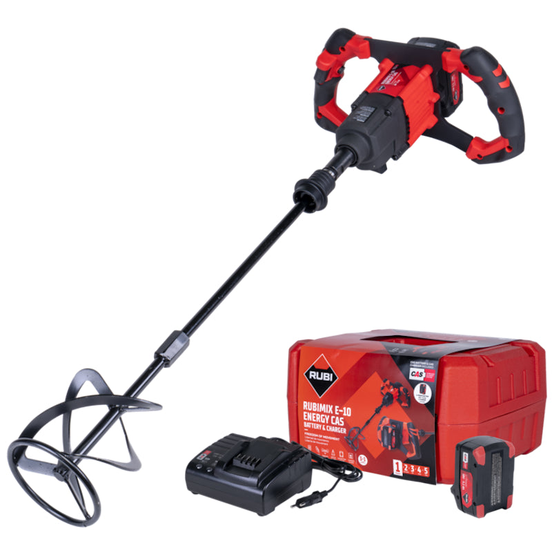 Rubimix E-10 ENERGY CAS Mortar Mixer - Inc Battery Charger & Case