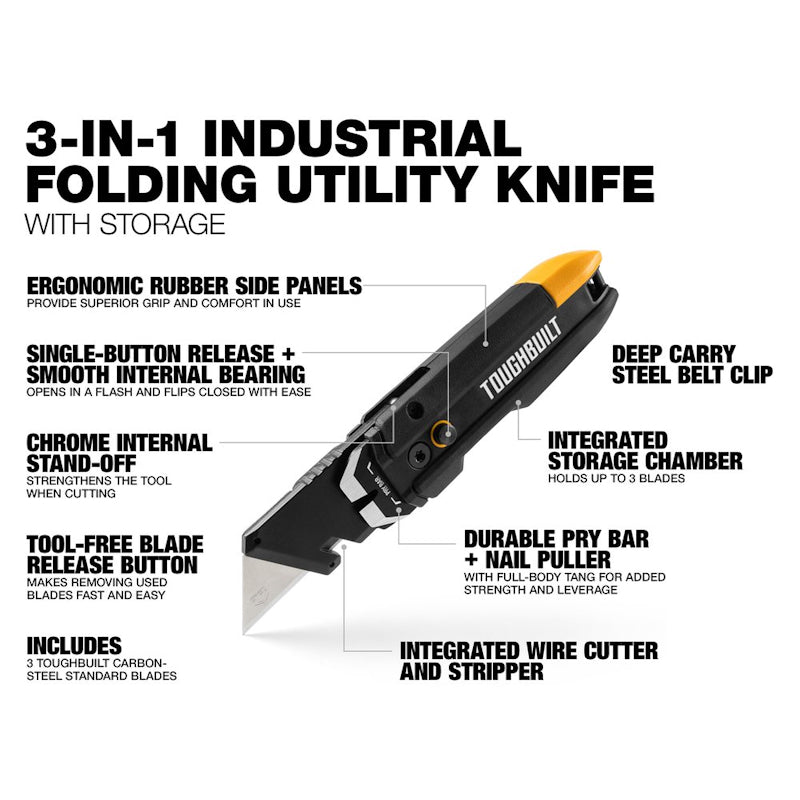 Toughbuilt Pry Bar Utility Knife With Storage